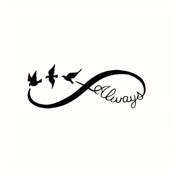 Waterproof Temporary Tattoo Stickers Bird & Infinity Designs for Fingers, Wrists - Picture 3 of 7
